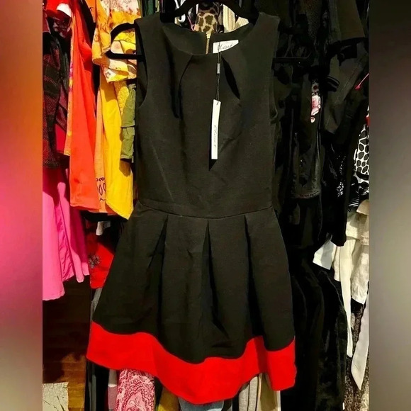 Super Cute NWT Black and Red Block Dress - Picture 1 of 4